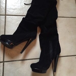 Steve Madden Black genuine suede Over the Knee Boots